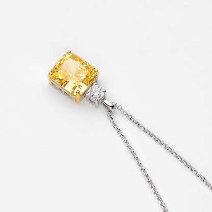 Yellow Topaz Diamond Pendant