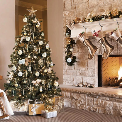 70Pcs Christmas Tree Ornaments Snowflake, Star Decorations