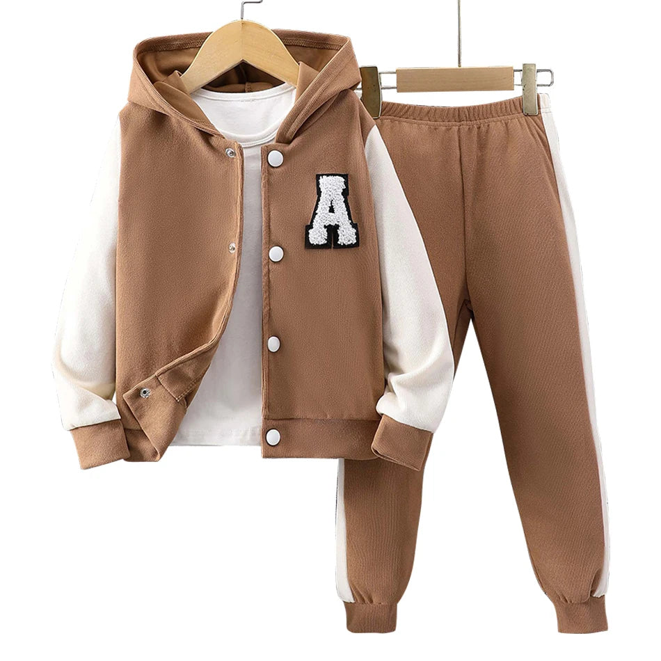 Autumn Kids Hooded Overcoat Set