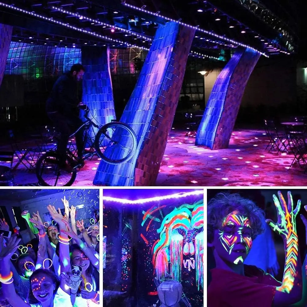 UV LED Light Strip 395-405nm - Flexible Ultraviolet Black Light for Glow Parties