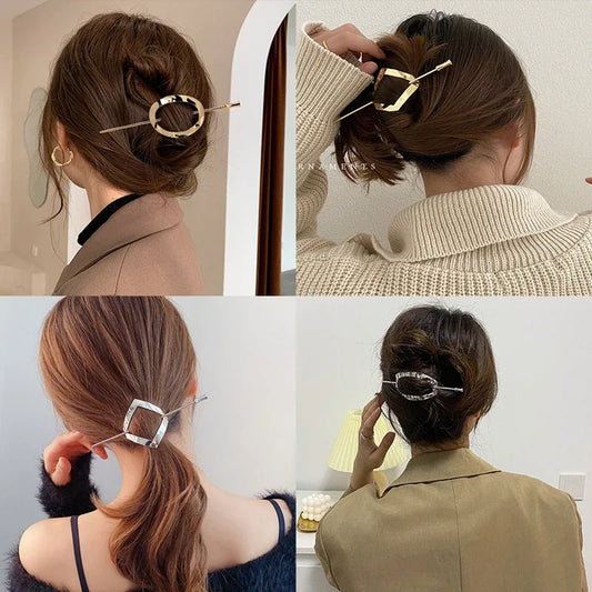 Ensemble de bâtons à cheveux en métal chic