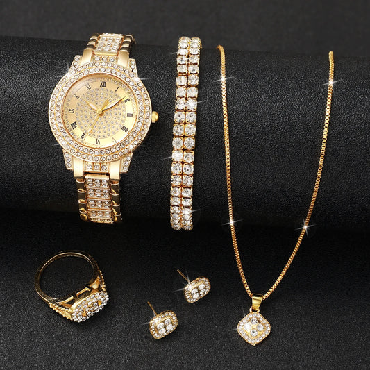 6-Piece Rhinestone Women's Watch Set