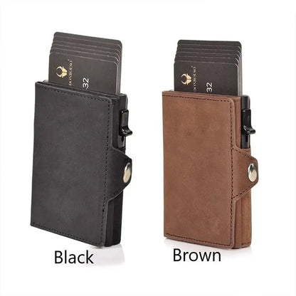 Automatic Pop Up Leather Card Holder Wallet