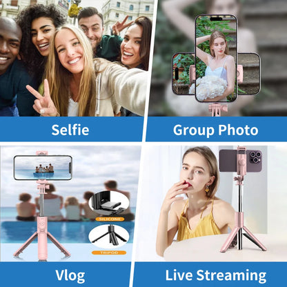 Wireless Selfie Stick Tripod - Detachable Remote for Mobile Phone