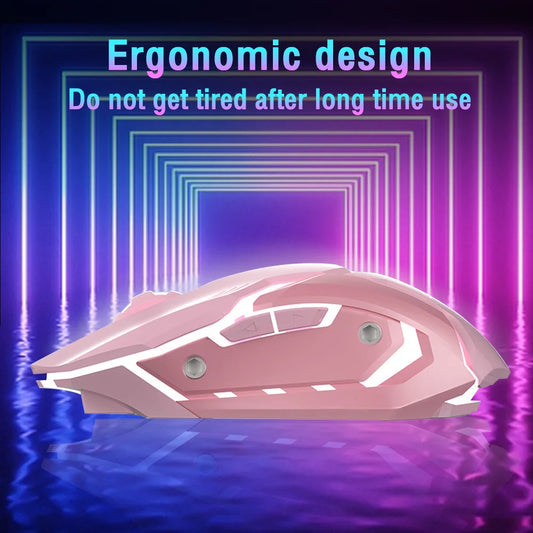 Rechargeable LED Backlit Gaming Mouse - 2.4G Wireless Bluetooth