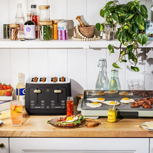 Grille-pain noir à 4 tranches - Appareil de cuisine domestique