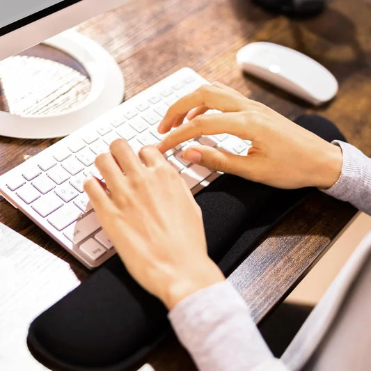 Memory Foam Wrist Rest Mouse Pad Set - Ergonomic Non-Slip Support for Office & Gaming