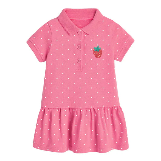 Robe polo rose fraise pour fille