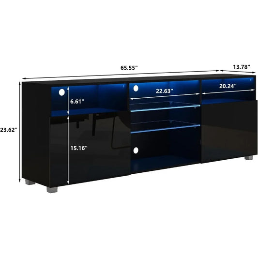 Meuble TV 65 pouces avec lumières LED