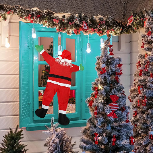 Weihnachtsmann kletternde Fensterdekoration für festliche Urlaubsdekoration