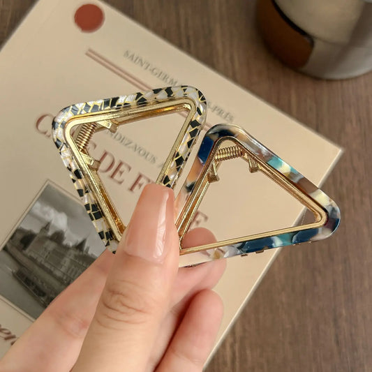 Geometric Acetate Metal Hair Clip