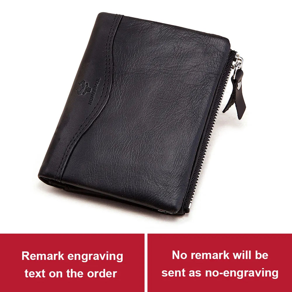 Leather RFID Wallet Men with Coin Pocket
