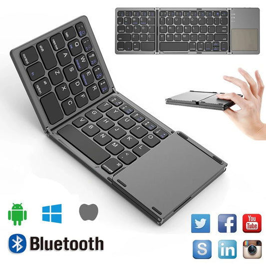 bluetooth keyboard, keyboard with touchpad, folding keyboard, bluetooth keyboard with touchpad