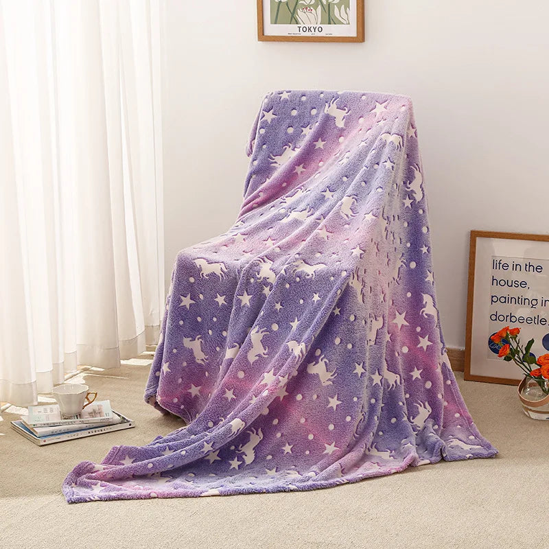 Spacer Glow in The Dark Soft Cozy Luminous Throw Blanket