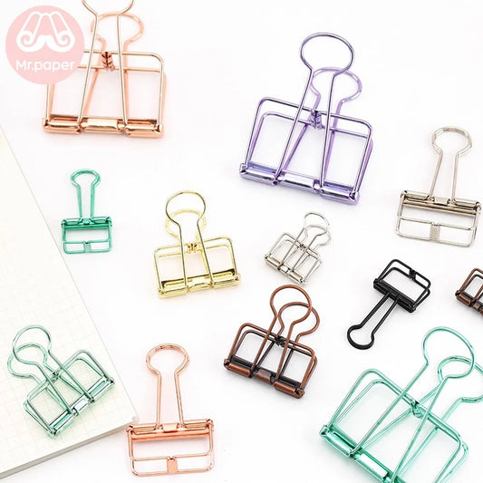 8 Colors Binder Clips in 3 Sizes