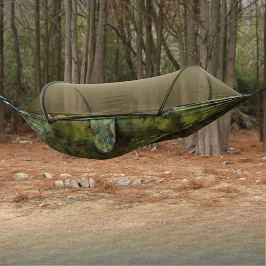 Pop-Up Hammock with Mosquito Net & Light