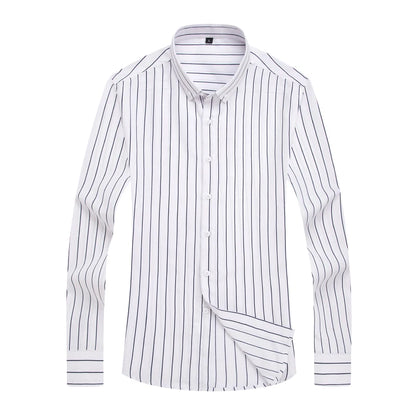 Men's Slim Fit Long Sleeve Striped Laydown Shirt
