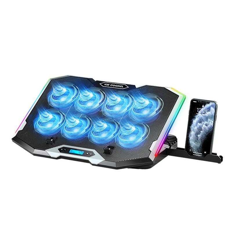 17-Inch Gaming Laptop Cooler with LED - 6 Fans