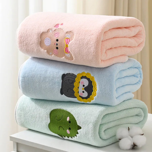 Soft Non-Linting Baby Towel with Lovely Embroidery