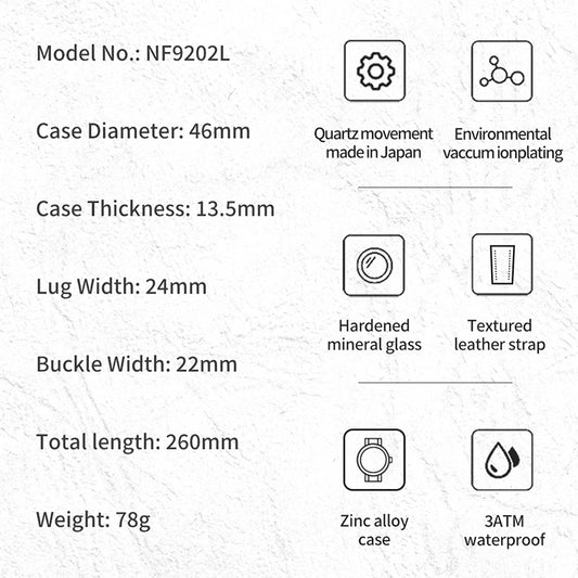 Tough Tactical Men's Leather Watch