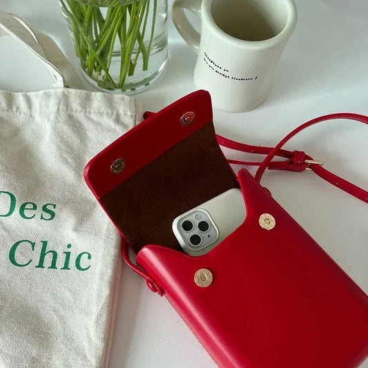 Mini sac à bandoulière en cuir PU - Sac à main à bandoulière solide pour femme