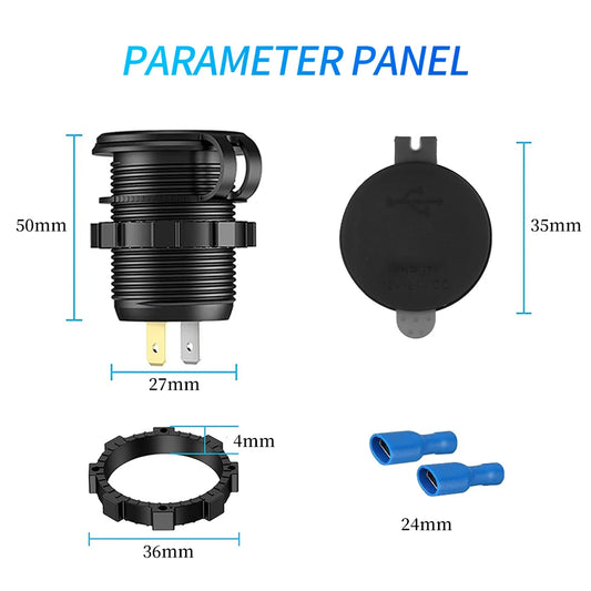 Prise de chargeur de voiture 60 W PD QC3.0 avec voltmètre