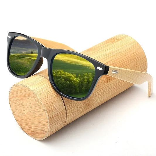 Holz-Bambus-UV400-Sonnenbrille, klassische Herrenbrille zum Fahren