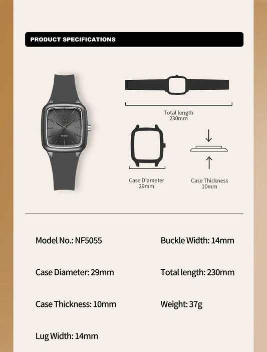 Montre à quartz chic en silicone pour femme