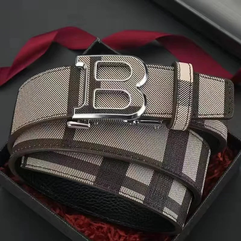 Men's Letter Slide Buckle leather Belt