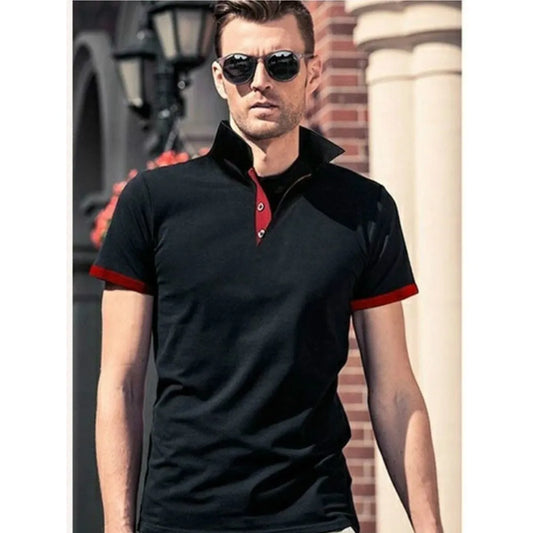 Summer Streetwear Contrast Polo Set