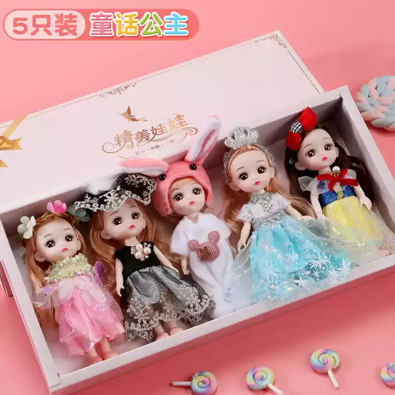 Ensemble de 5 poupées articulées BJD - 16 cm