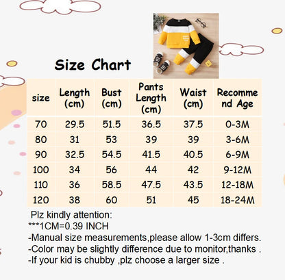 0-3-Year-Old Baby Girls Round-Necked Long-Sleeved Trousers Baby Clothes