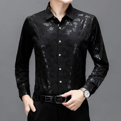 Men's Long Sleeve Ice Silk Casual Comfort Shirt