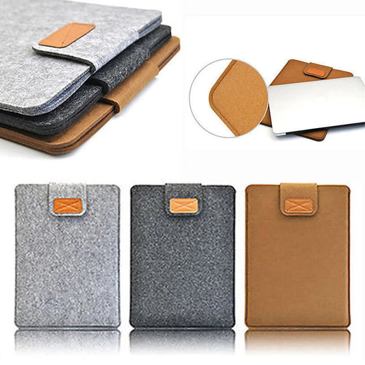 Slim Felt Sleeve Tablet Case – Solid Color Storage Bag for MacBooks