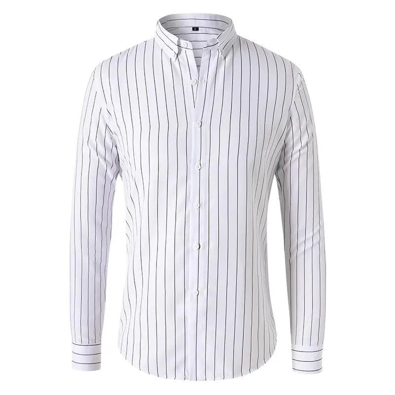 Slim Fit Long Sleeve Striped Men's Casual Shirt