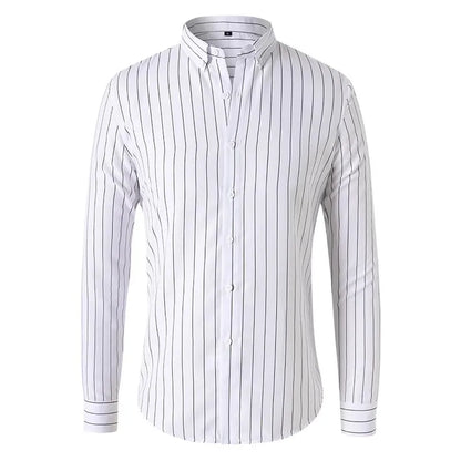 Slim Fit Long Sleeve Striped Men's Casual Shirt