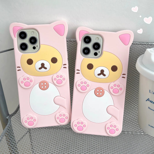 3D Cat Paw Bear Phone Case