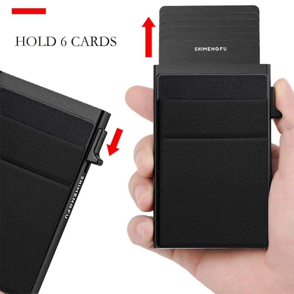 Double RFID Blocking Leather Cardholder - Antitheft Security Wallet