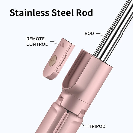 Wireless Selfie Stick Tripod - Detachable Remote for Mobile Phone