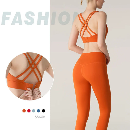 Ensemble de yoga 2 pièces - Survêtement pour femme avec soutien-gorge et leggings de sport