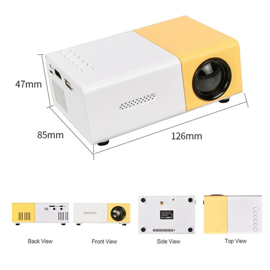 YG300 Mini LED Projector 1000 Lumen - HDMI/USB Home Media Player