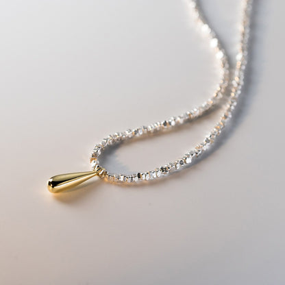 Gold Water Drop Pendant Necklace