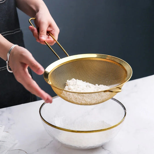 Filtre à huile en maille d'acier inoxydable doré