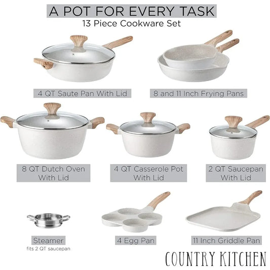 Batterie de cuisine en porcelaine émaillée