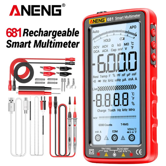 Rechargeable Digital Multimeter with Non-contact Voltage Tester