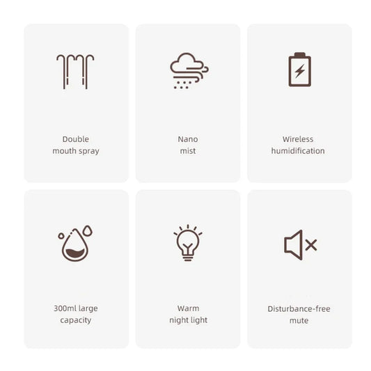 300ml Double Mist Air Humidifier & Cold Mist Diffuser