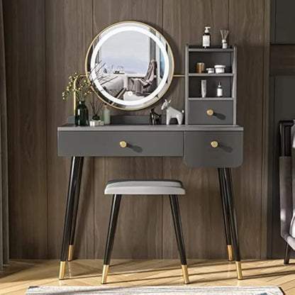 DOLILO 35" Vanity Desk with Mirror and Lights