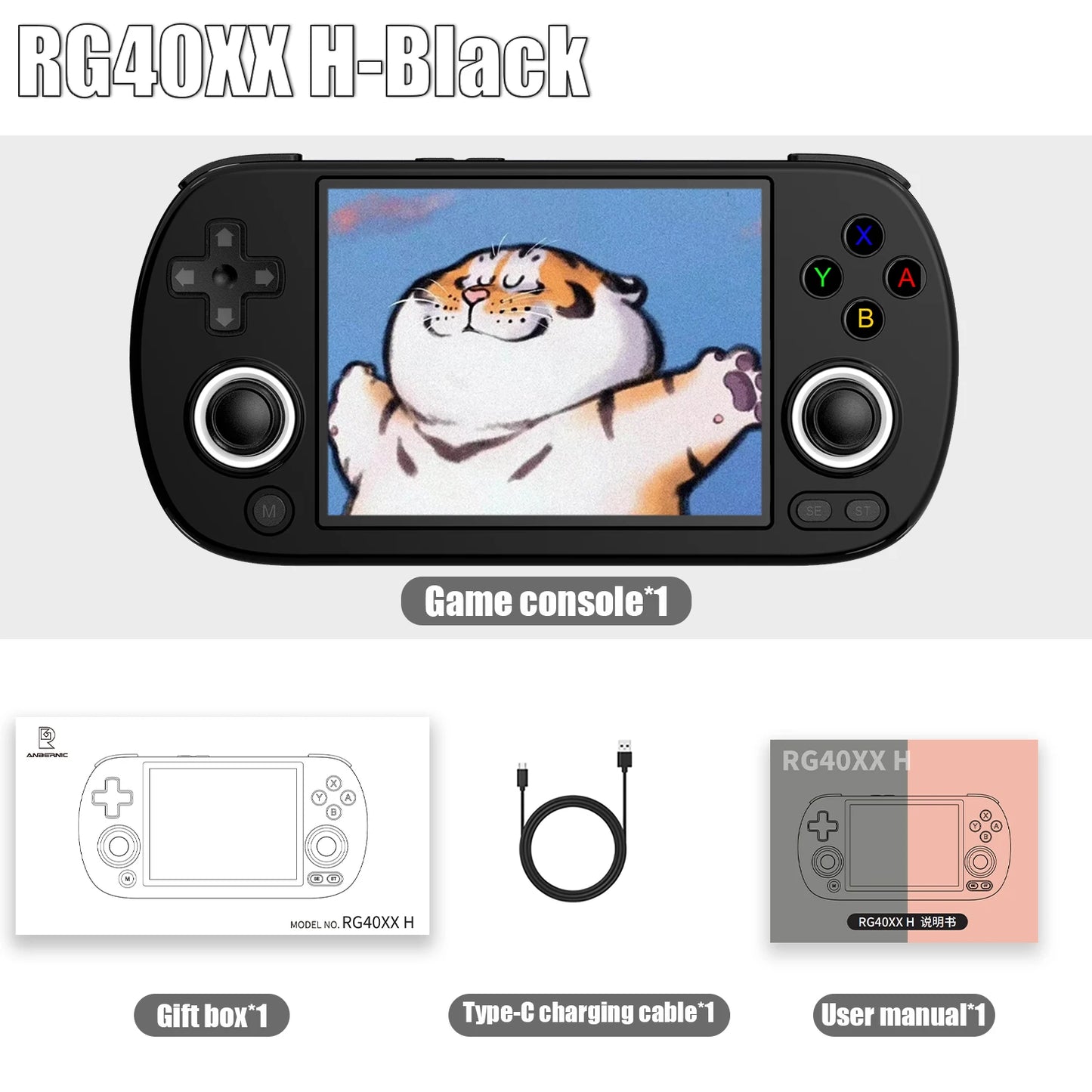 Console de jeu portable avec écran IPS de 4,0 pouces