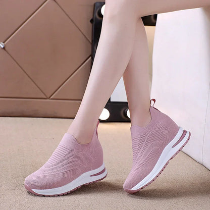 Lace-up Mesh Platform Sneakers for Women