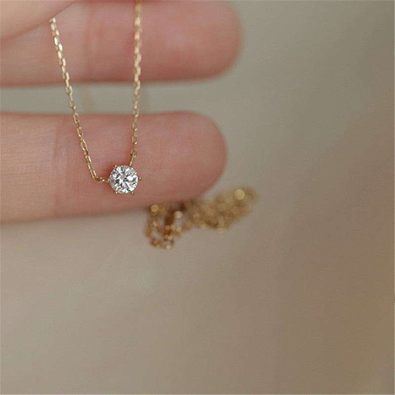 Gold-Plated Zircon Necklace